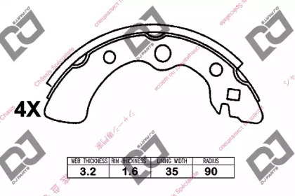 Комлект тормозных накладок DJ PARTS BS1325